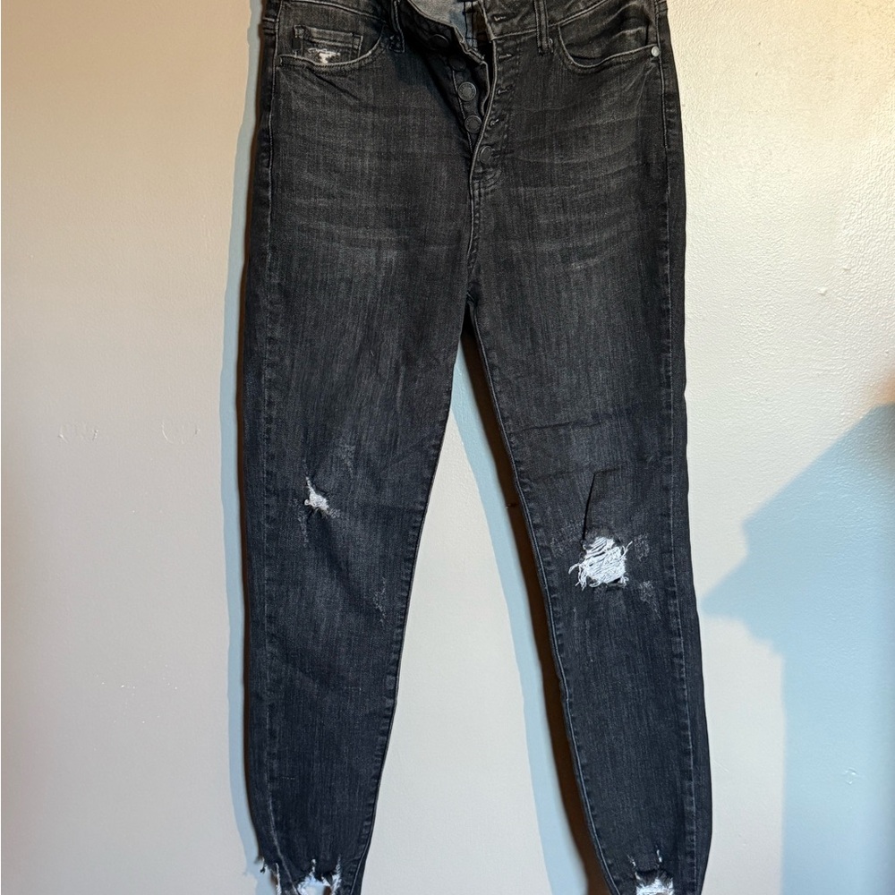 Judy Blue Black Skinny Jeans with Distressed Details